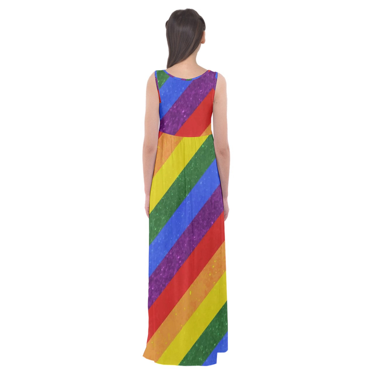 Empire Waist Maxi Dress - Rainbow Pride - Luxtrini, LLC