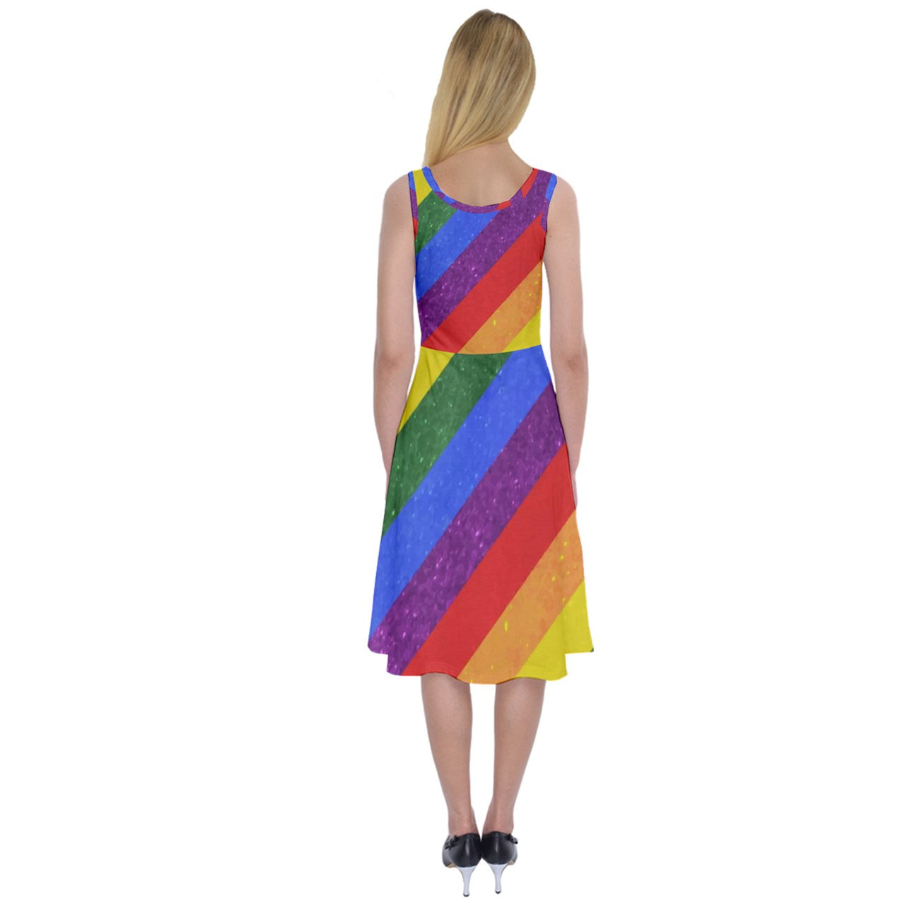 Midi Sleeveless Dress - Rainbow Pride - Luxtrini, LLC