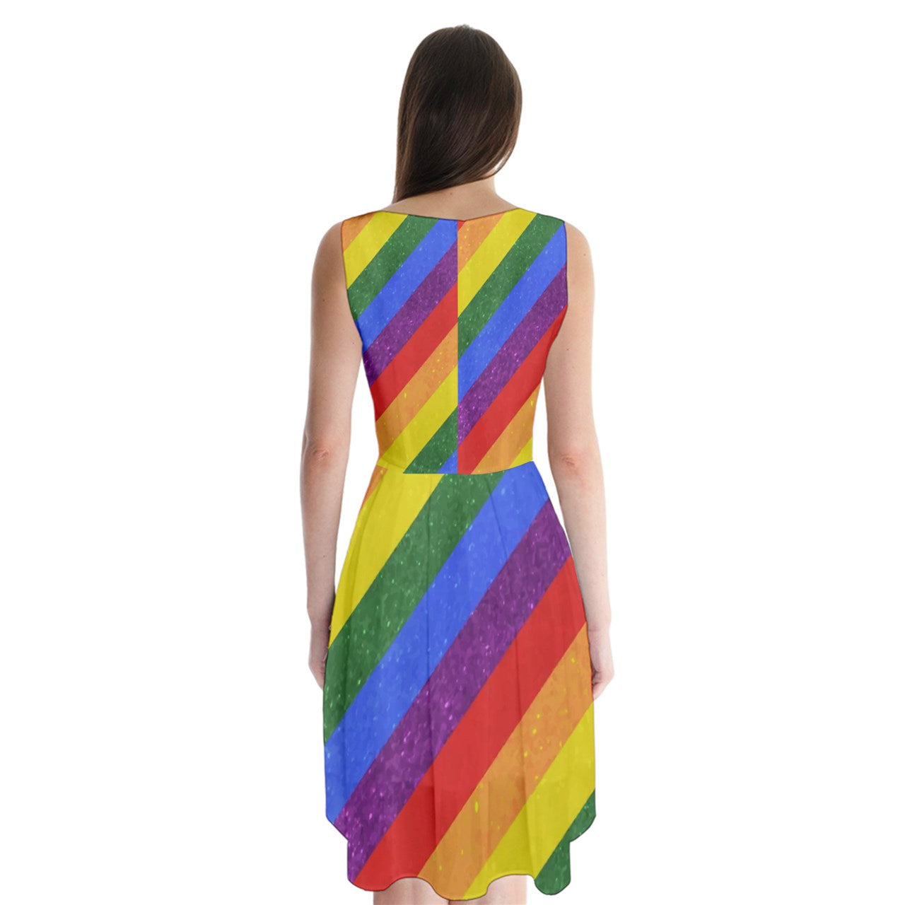 Sleeveless Chiffon Dress - Rainbow Pride - Luxtrini, LLC