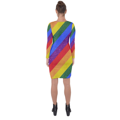 Rainbow Pride Asymmetric Cut-Out Shift Dress - Luxtrini, LLC