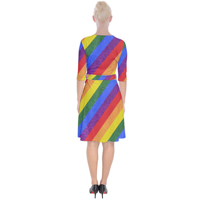 Wrap Up Cocktail Dress - Rainbow Pride - Luxtrini, LLC