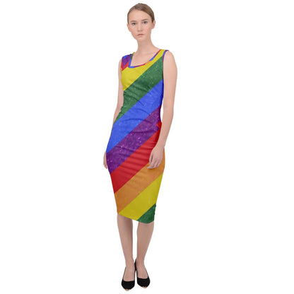 Sleeveless Pencil Dress - Rainbow Pride - Luxtrini, LLC