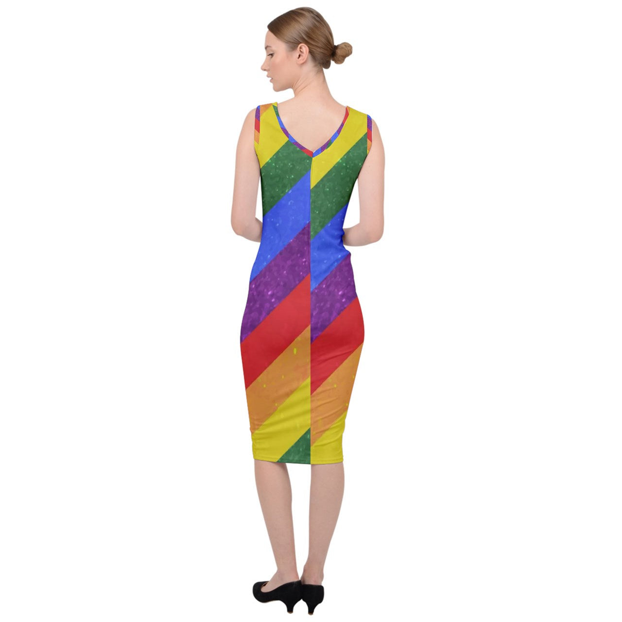 Sleeveless Pencil Dress - Rainbow Pride - Luxtrini, LLC