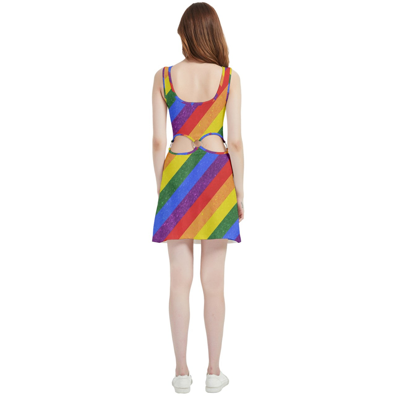 Velvet Cutout Dress - Rainbow Pride - Luxtrini, LLC