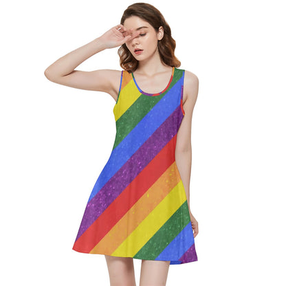 Inside Out Racerback Dress - Rainbow Pride - Luxtrini, LLC