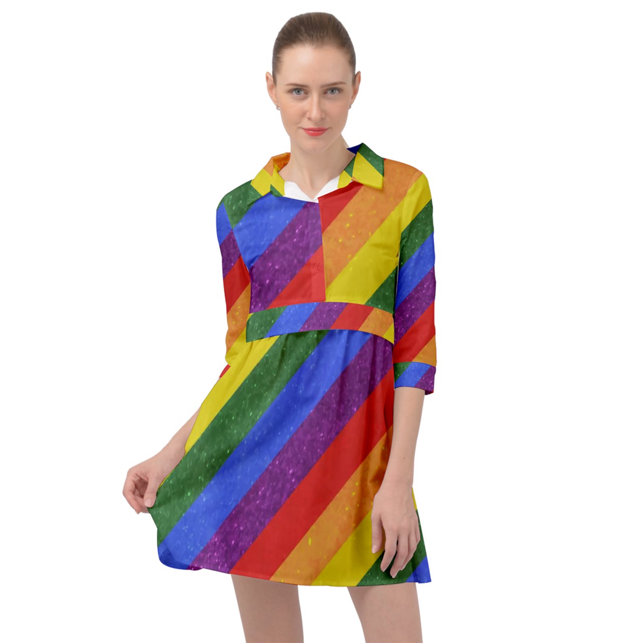 Mini Skater Shirt Dress - Rainbow Pride - Luxtrini, LLC