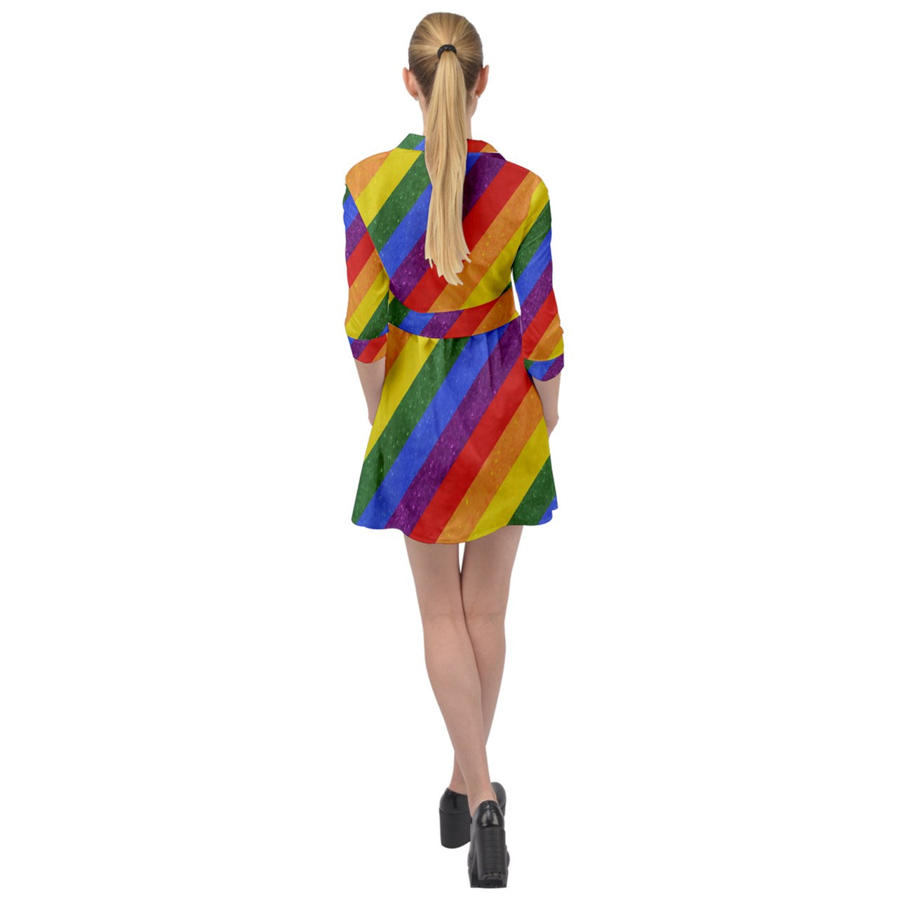 Mini Skater Shirt Dress - Rainbow Pride - Luxtrini, LLC