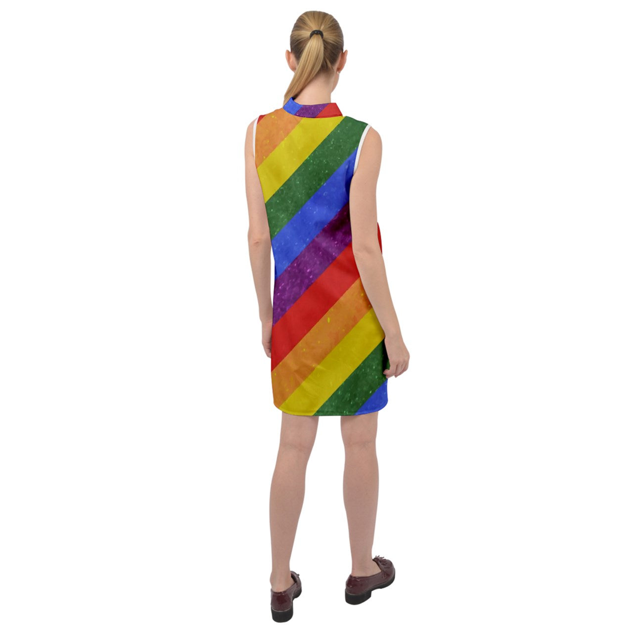 Sleeveless Shirt Dress - Rainbow Pride - Luxtrini, LLC