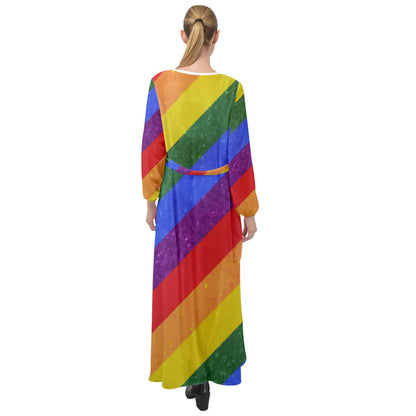 Maxi Chiffon Beach Wrap - Rainbow Pride - Luxtrini, LLC