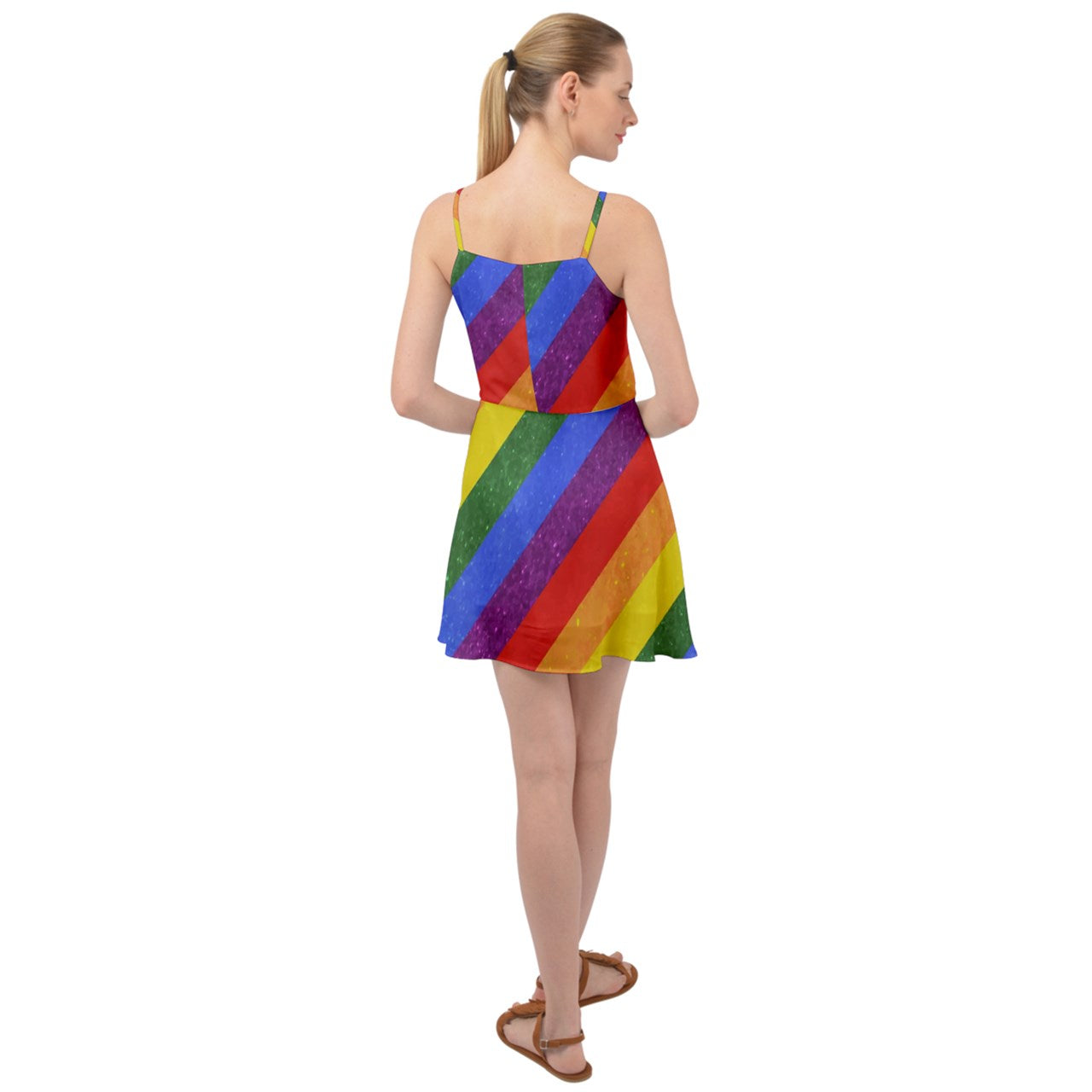 Summer Time Chiffon Dress - Rainbow Pride - Luxtrini, LLC