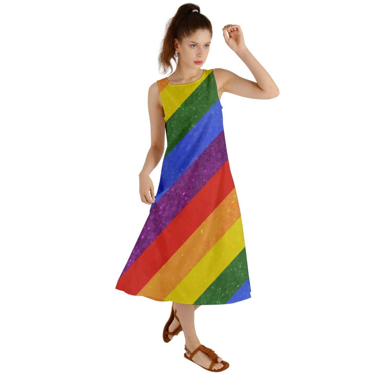 Summer Maxi Dress - Rainbow Pride - Luxtrini, LLC