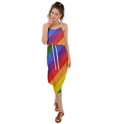 Waist Tie Cover Up Chiffon Dress - - Luxtrini, LLC