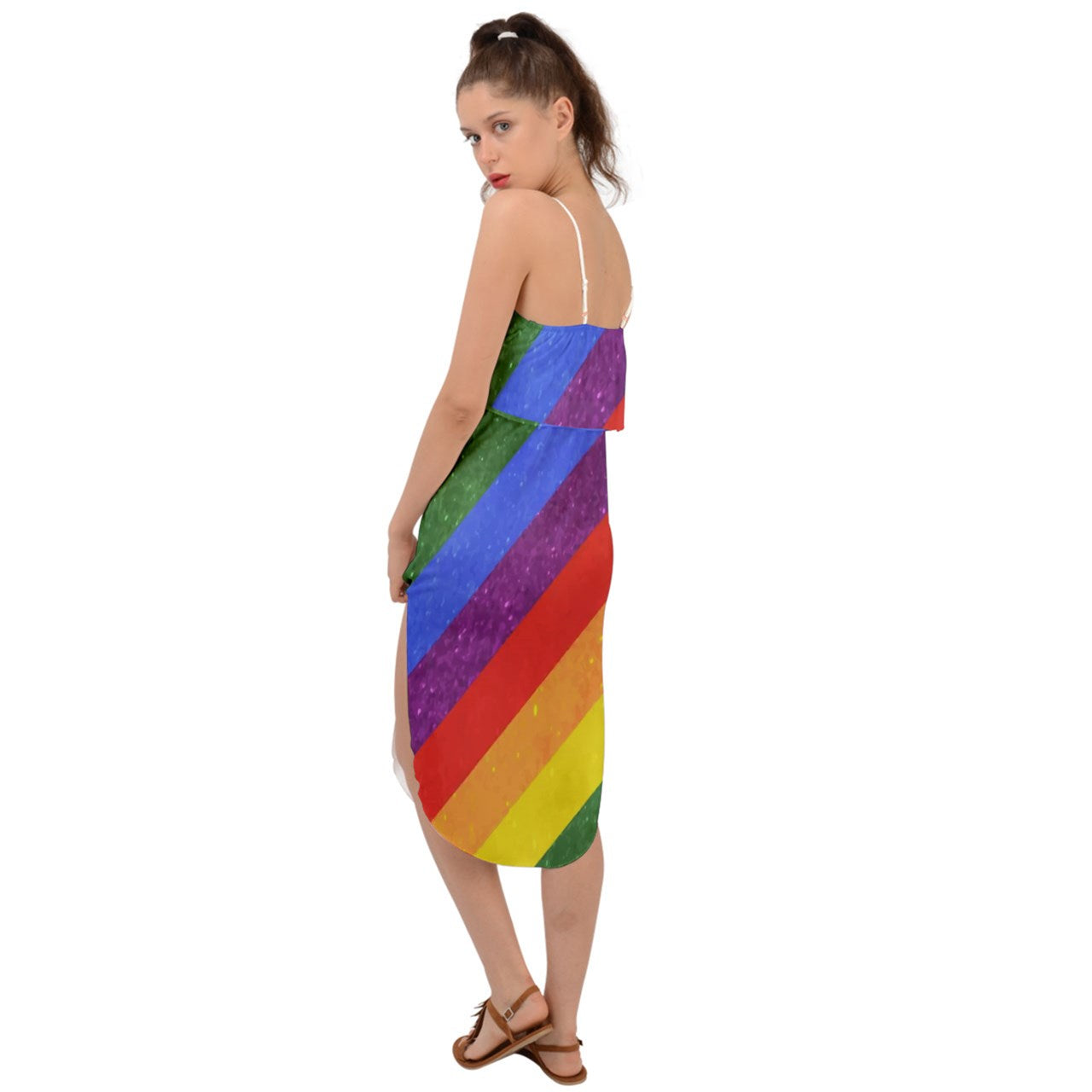 Waist Tie Cover Up Chiffon Dress - - Luxtrini, LLC