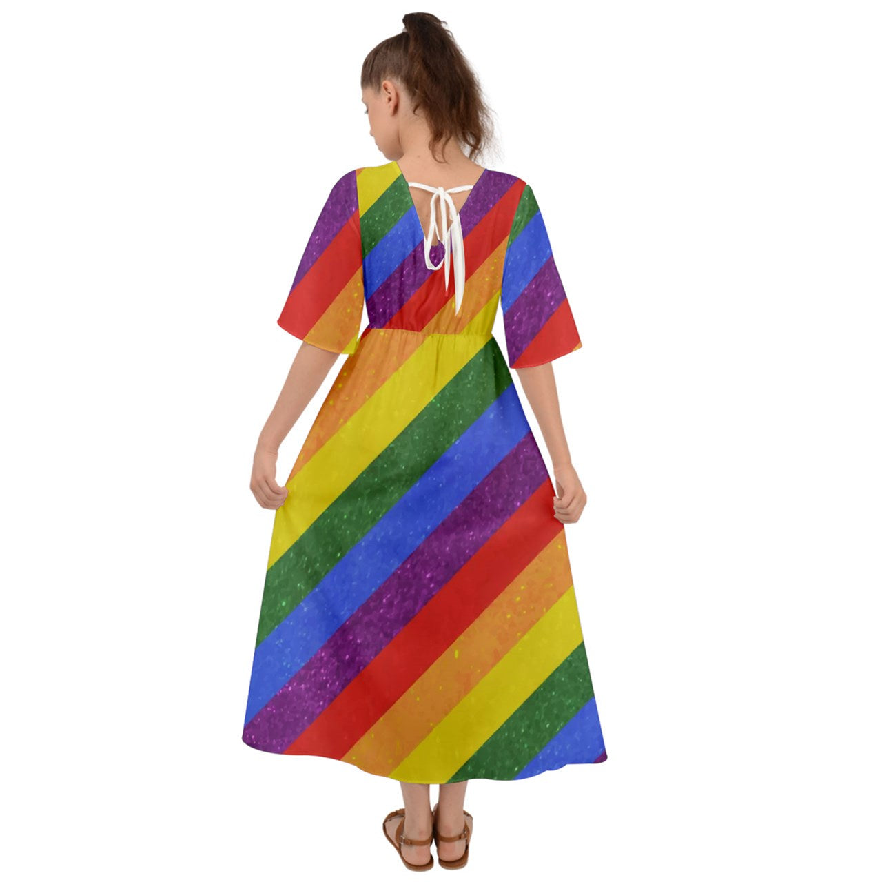 Kimono Sleeve Boho Dress - Rainbow Pride - Luxtrini, LLC