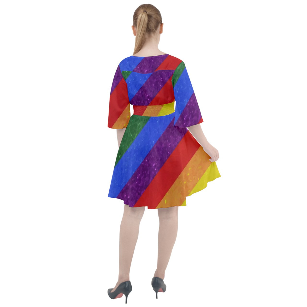 Boho Button Up Dress - Rainbow Pride - Luxtrini, LLC