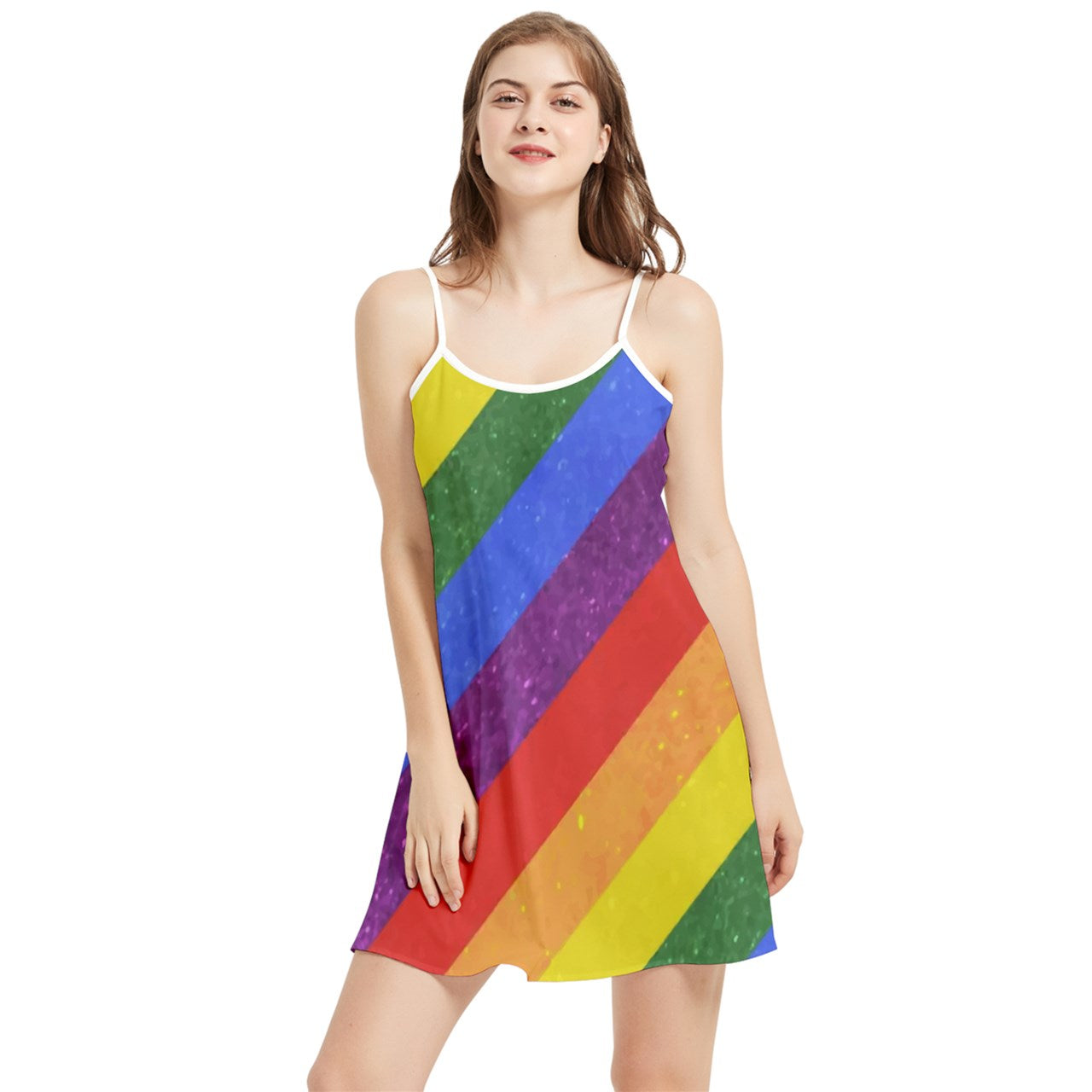 Summer Frill Dress - Rainbow Pride - Luxtrini, LLC