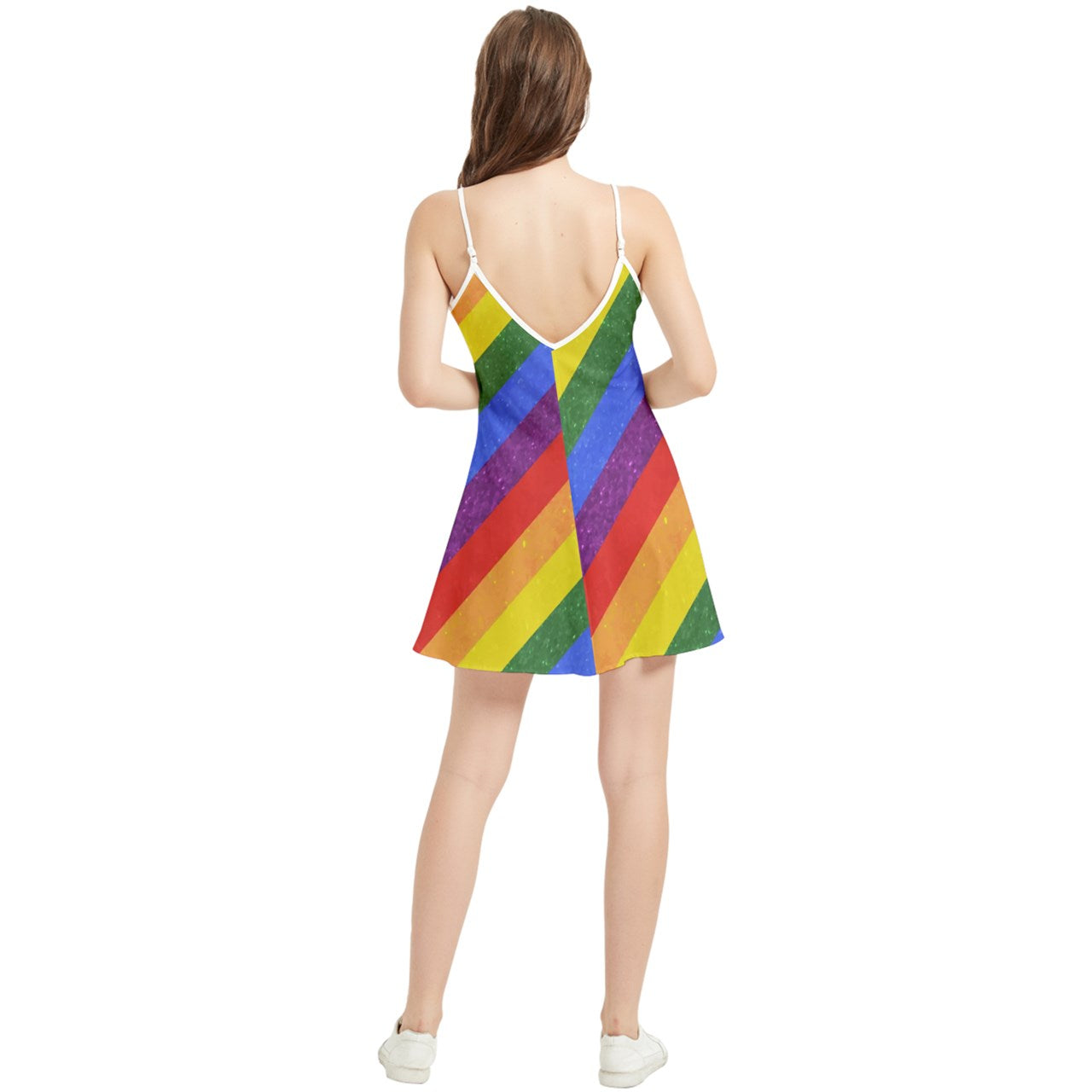 Summer Frill Dress - Rainbow Pride - Luxtrini, LLC