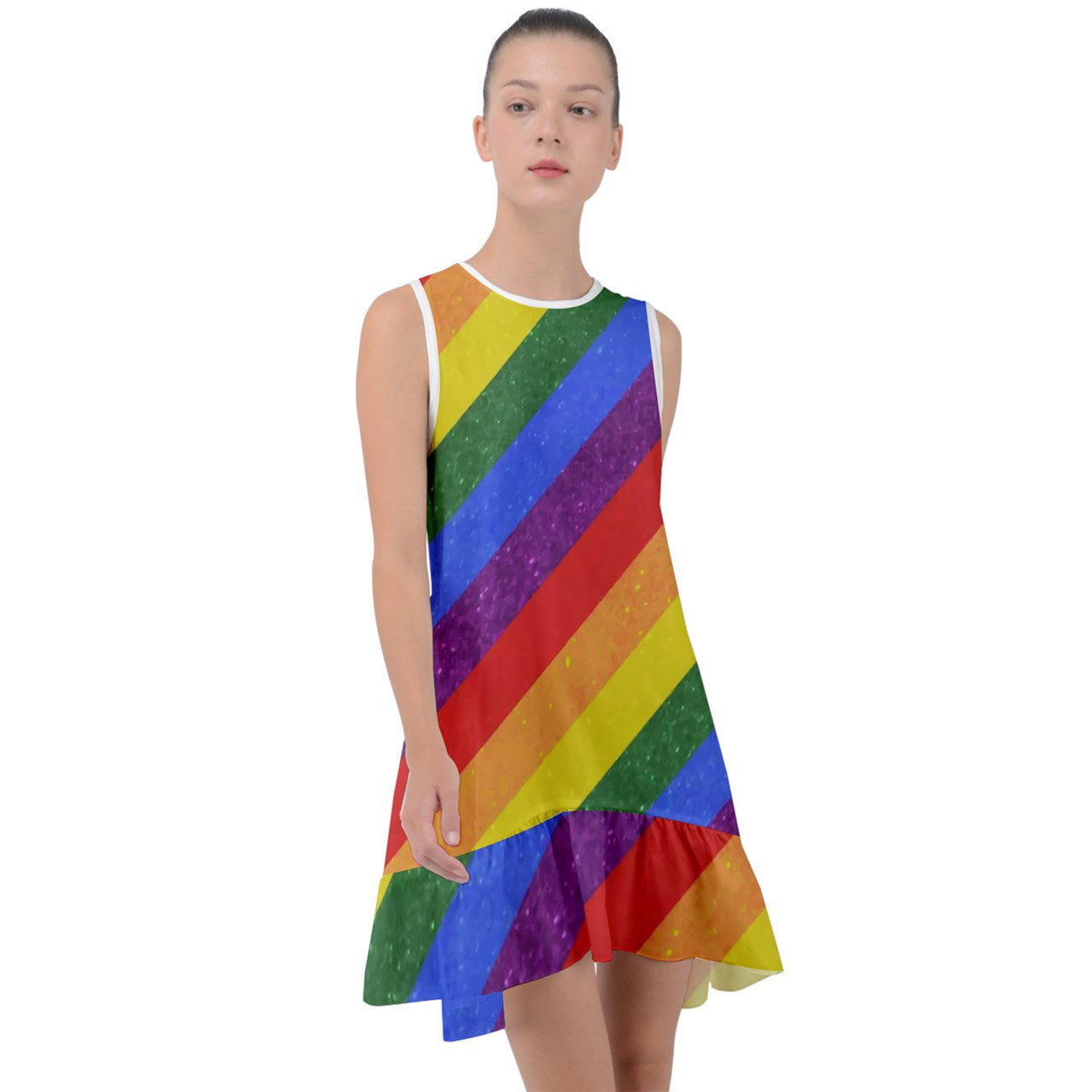 Frill Swing Dress - Rainbow Pride - Luxtrini, LLC