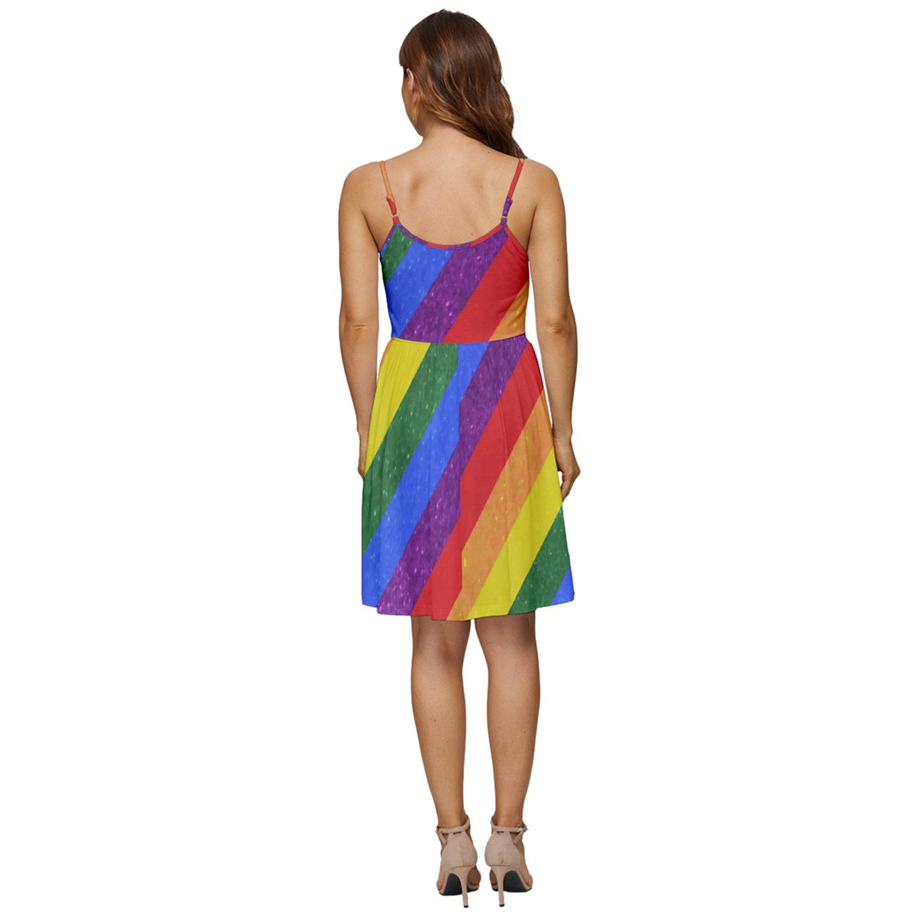 V-Neck Pocket Summer Dress - Rainbow Pride - Luxtrini, LLC