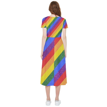 High Low Boho Dress - Rainbow Pride - Luxtrini, LLC