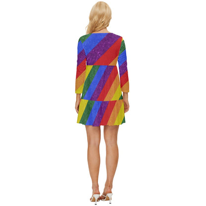 Rainbow Pride | Gay Pride | LGBTQ Pride | Long Sleeve Babydoll Dress