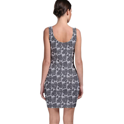 Playingcards-grey Bodycon Dress - Luxtrini, LLC