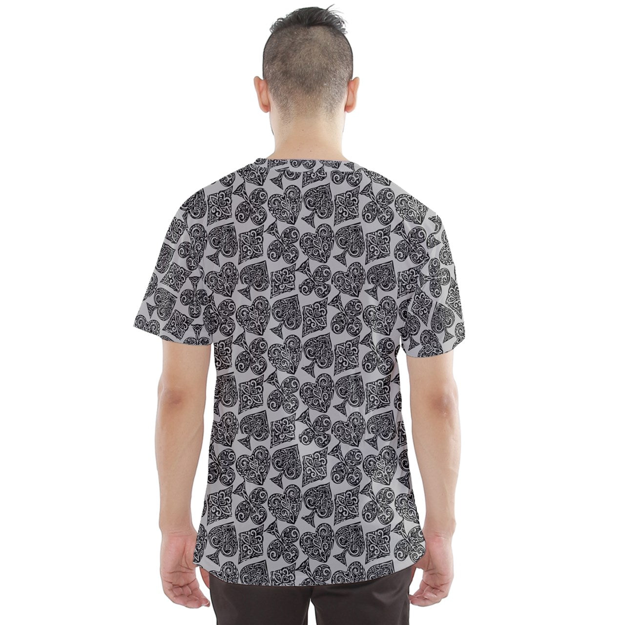 Playingcards-grey Men's Sport Mesh Tee - Luxtrini, LLC