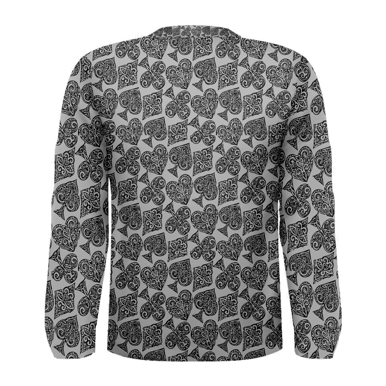 Playingcards-grey Men's Long Sleeve Tee - Luxtrini, LLC