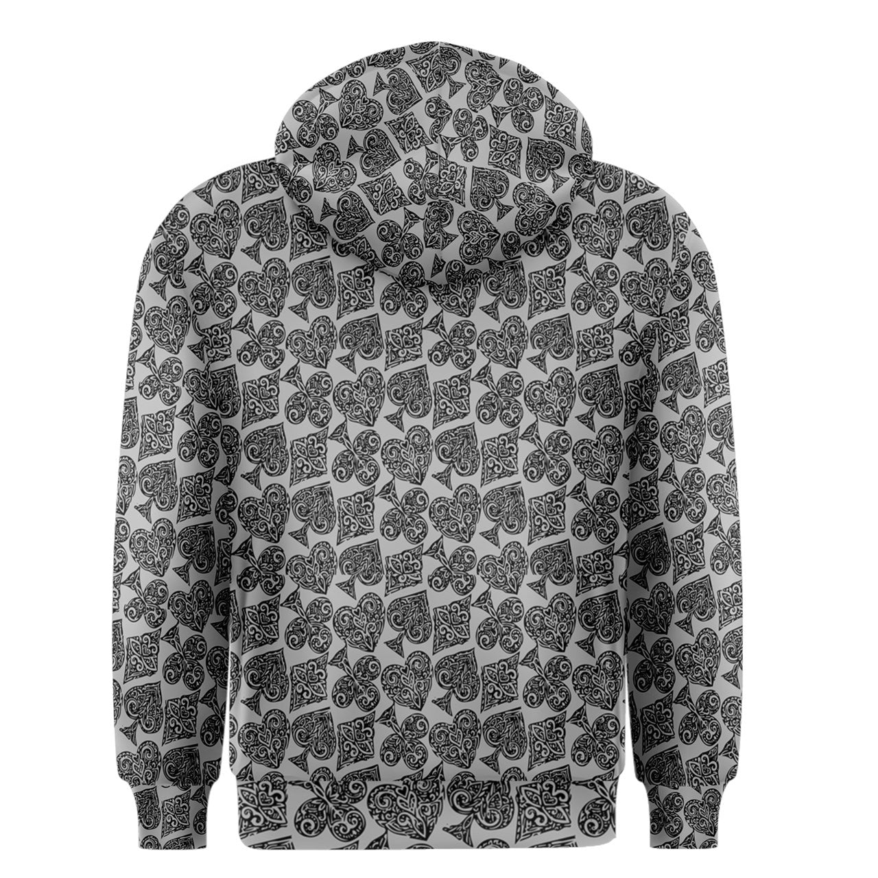 Playingcards-grey Men's Zipper Hoodie - Luxtrini, LLC