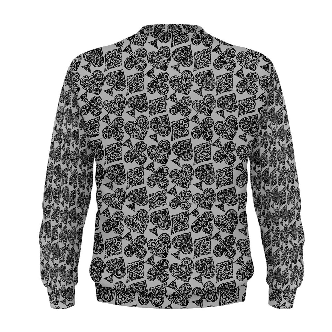 Playingcards-grey Men's Sweatshirt - Luxtrini, LLC