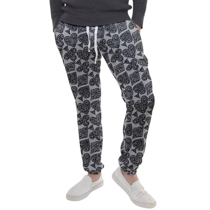 Playingcards-grey Men's Jogger Sweatpants - Luxtrini, LLC