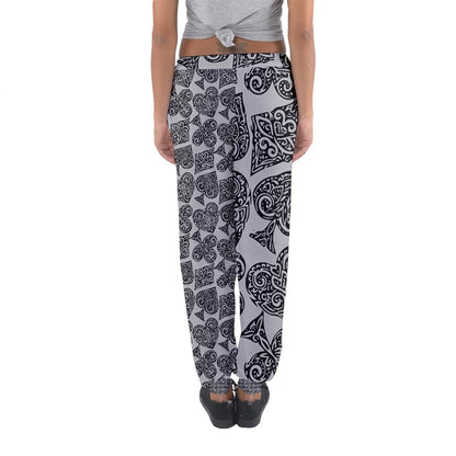 Playingcards-grey Women's Jogger Sweatpants - Luxtrini, LLC