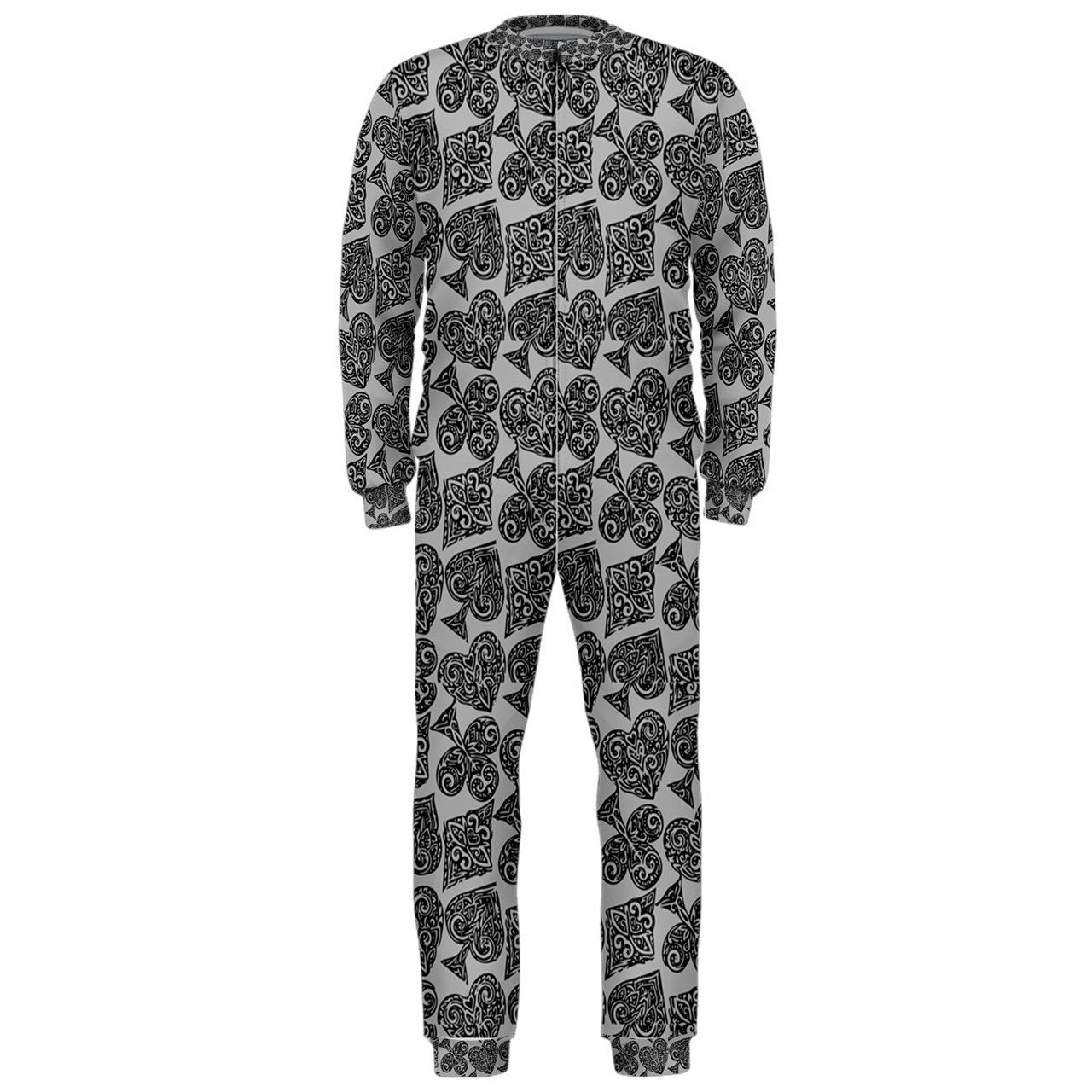 Playingcards-grey OnePiece Jumpsuit (Men) - Luxtrini, LLC