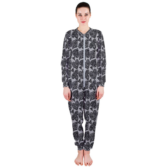 Playingcards-grey OnePiece Jumpsuit (Ladies) - Luxtrini, LLC