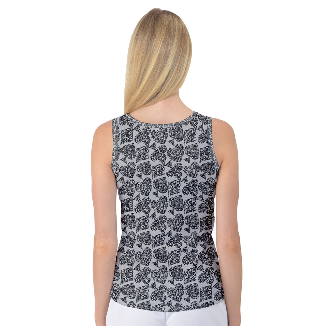 Playingcards-grey Women's Basketball Tank Top - Luxtrini, LLC