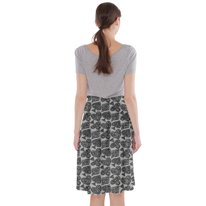 Playingcards-grey Midi Beach Skirt - Luxtrini, LLC