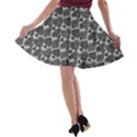 Playingcards-grey A-line Skater Skirt - Luxtrini, LLC