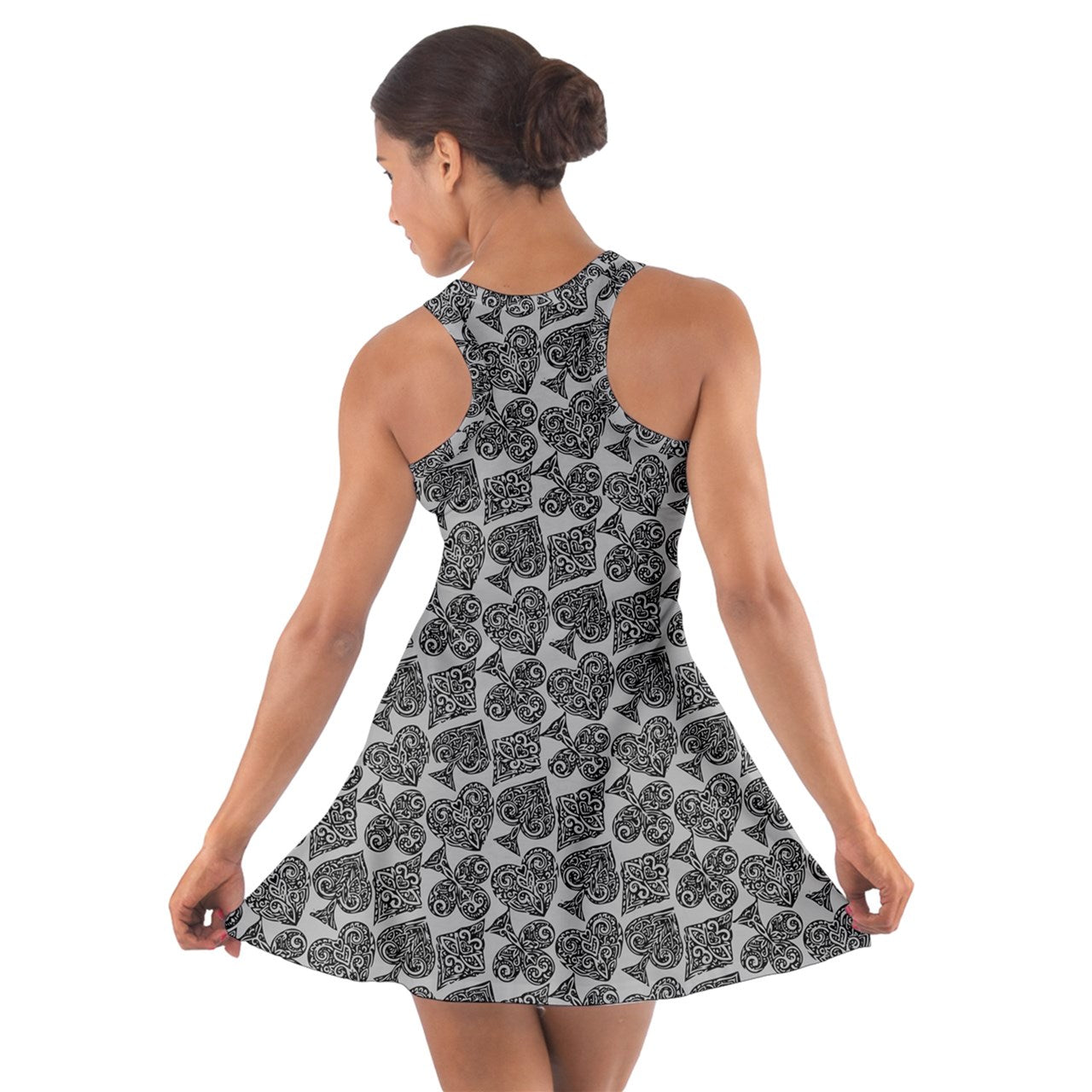 Playingcards-grey Cotton Racerback Dress - Luxtrini, LLC