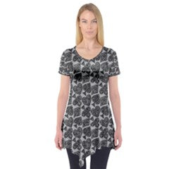 Playingcards-grey Short Sleeve Tunic - Luxtrini, LLC