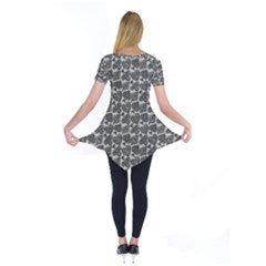 Playingcards-grey Short Sleeve Tunic - Luxtrini, LLC