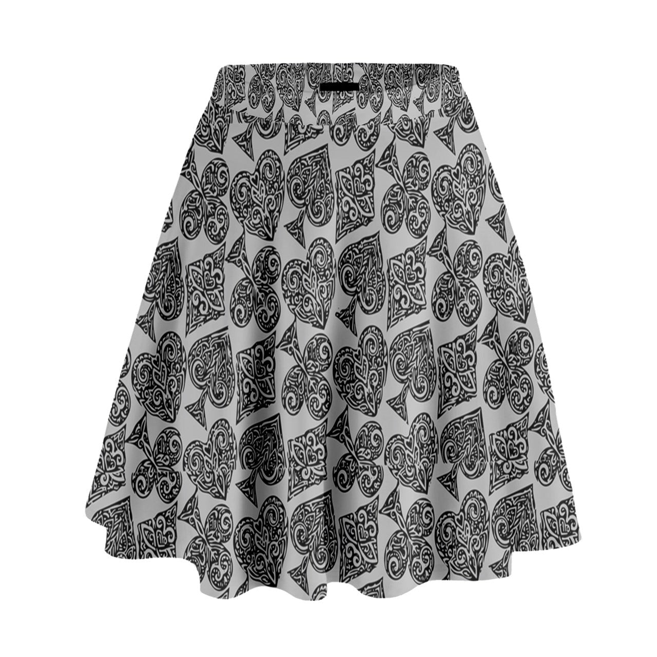 Playingcards-grey High Waist Skirt - Luxtrini, LLC