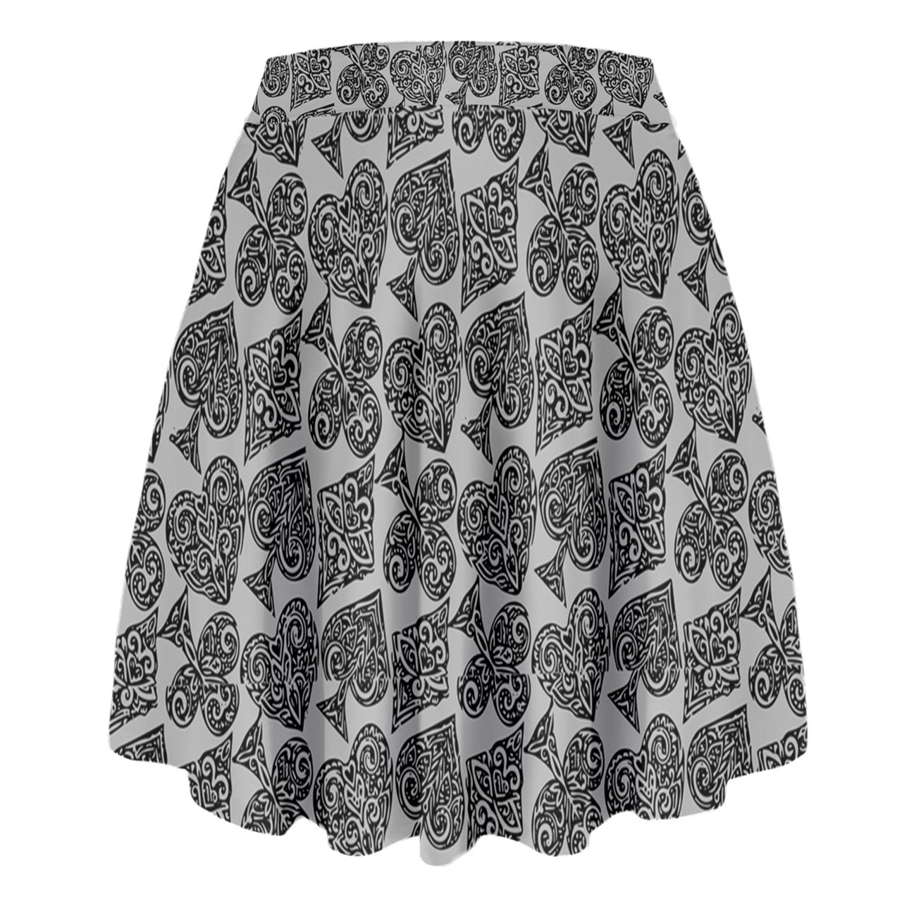 Playingcards-grey High Waist Skirt - Luxtrini, LLC