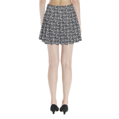 Playingcards-grey Pleated Mini Skirt - Luxtrini, LLC