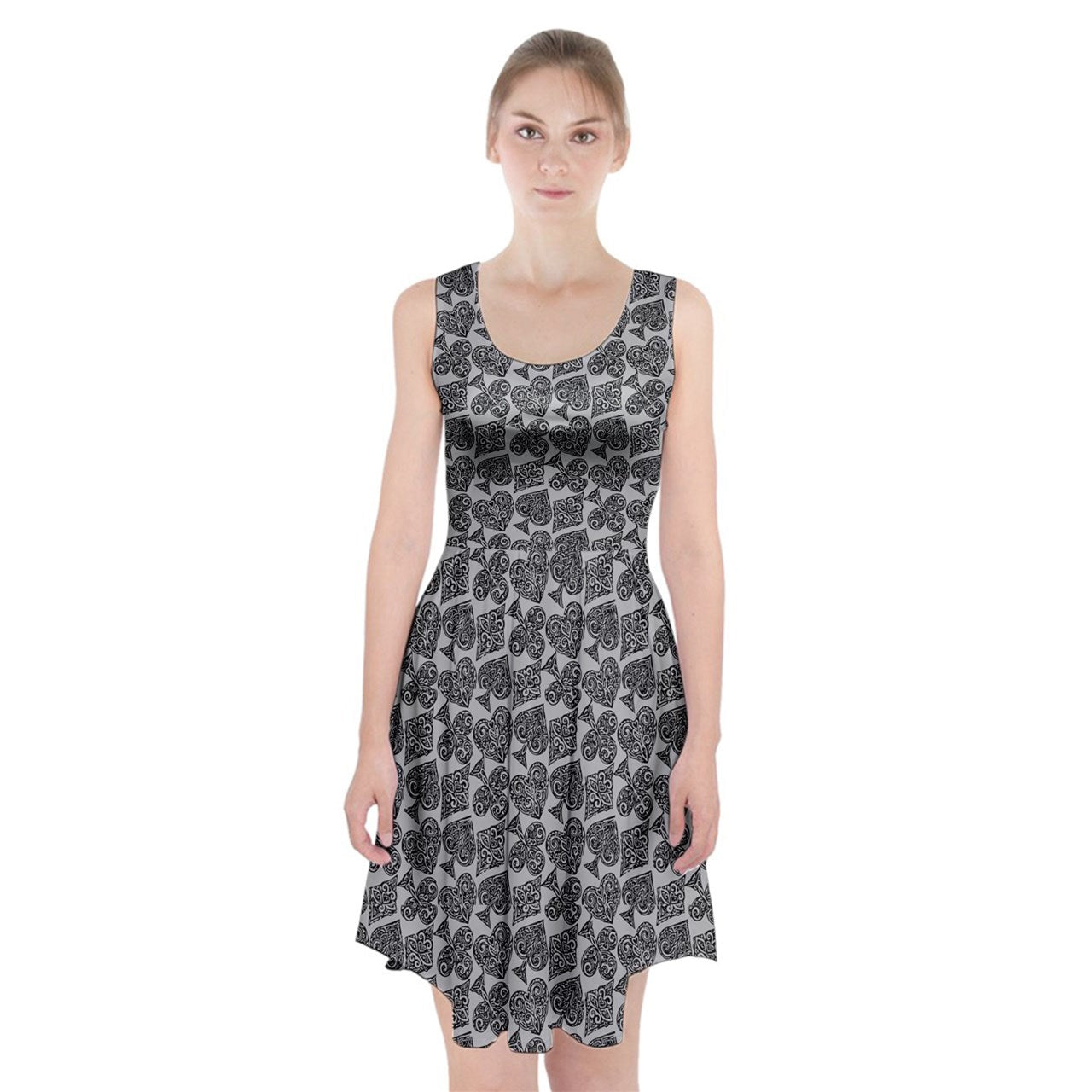 Playingcards-grey Racerback Midi Dress - Luxtrini, LLC