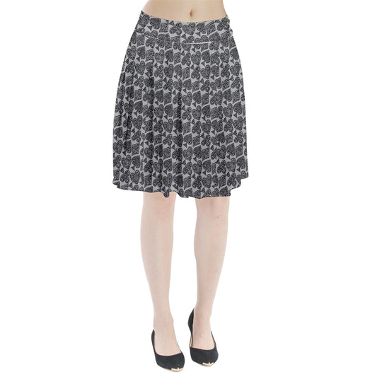 Playingcards-grey Pleated Skirt - Luxtrini, LLC