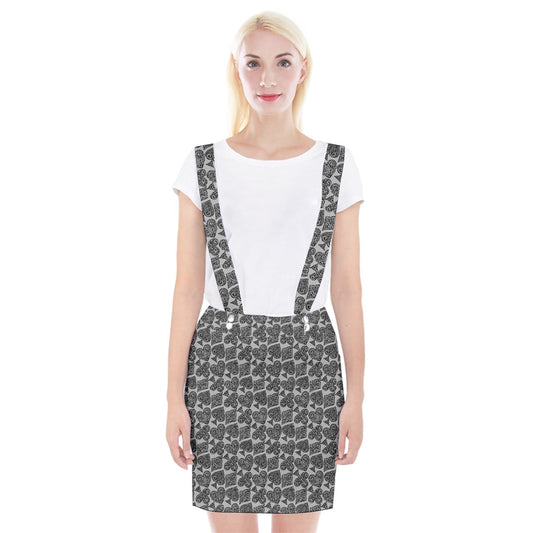 Playingcards-grey Braces Suspender Skirt - Luxtrini, LLC