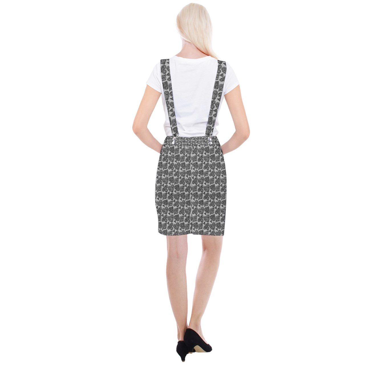 Playingcards-grey Braces Suspender Skirt - Luxtrini, LLC