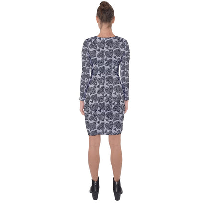 Playingcards-grey Asymmetric Cut-Out Shift Dress - Luxtrini, LLC