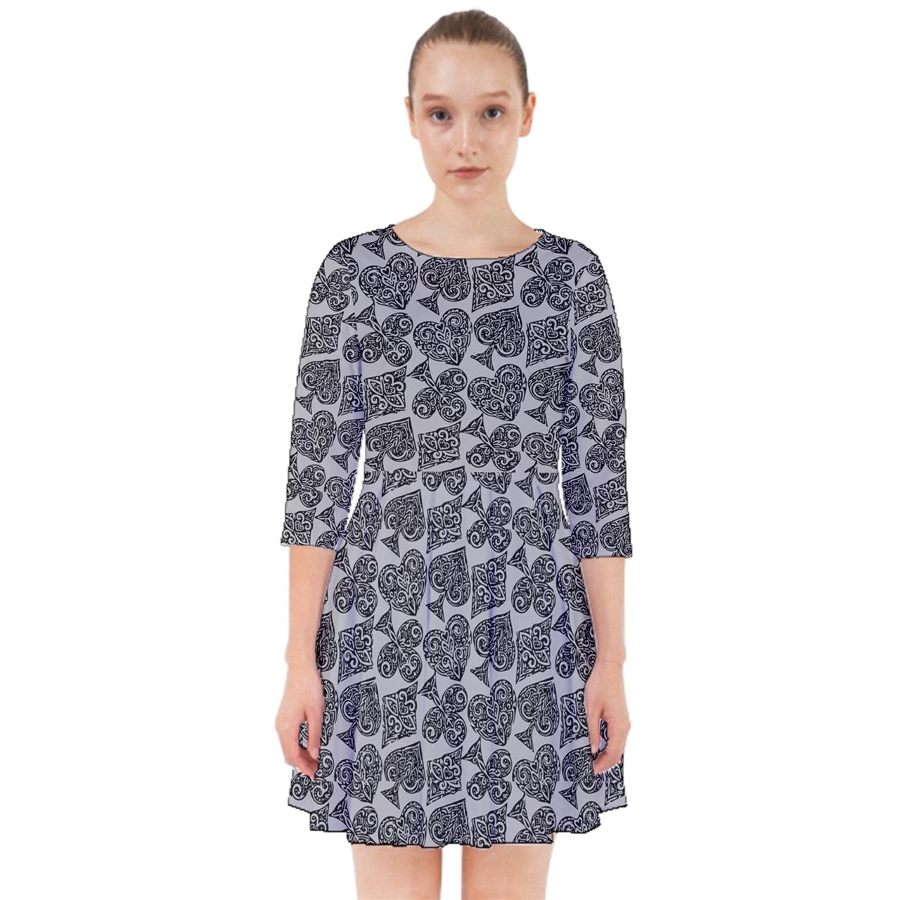 Playingcards-grey Smock Dress - Luxtrini, LLC