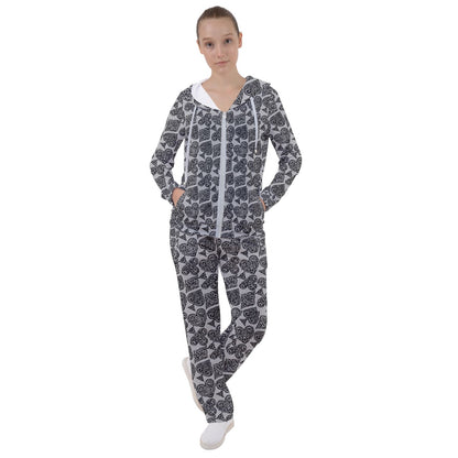 Playingcards-grey Women's Tracksuit - Luxtrini, LLC